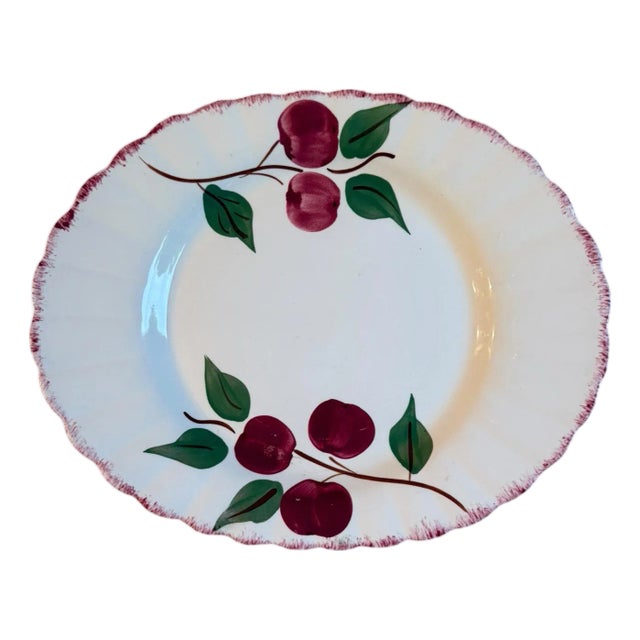 Vintage Blue Ridge Pottery Crab Apple Large Serving Platter For Sale