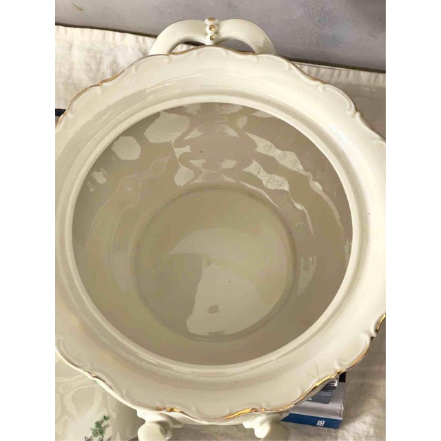 Green Porcelain Theresia Tureen with Gilt Details from Seltmann Weiden, Germany, 1950s For Sale - Image 8 of 16