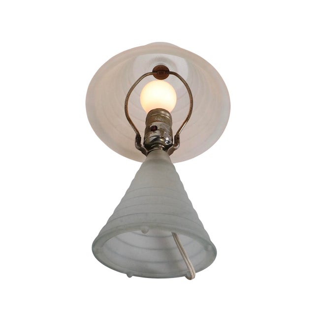 Glass Art Deco Stepped Glass Skyscraper Lamp C. 1930's For Sale - Image 7 of 9