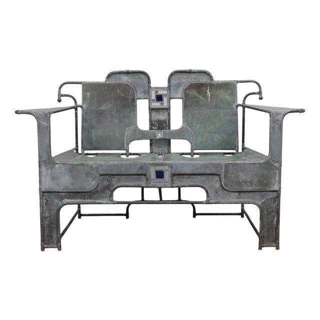 Sculptural Bench in Copper, Zinc and Stained Glass by Cor de Ree, Netherlands, 1999 For Sale