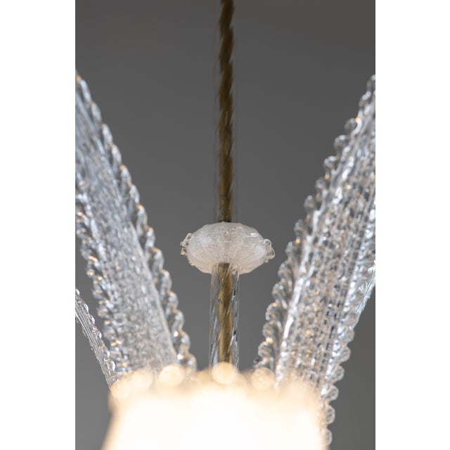1940s Large Art Deco Murano Glass Chandelier by Ercole Barovier for Barovier & Toso, 1940s For Sale - Image 5 of 18