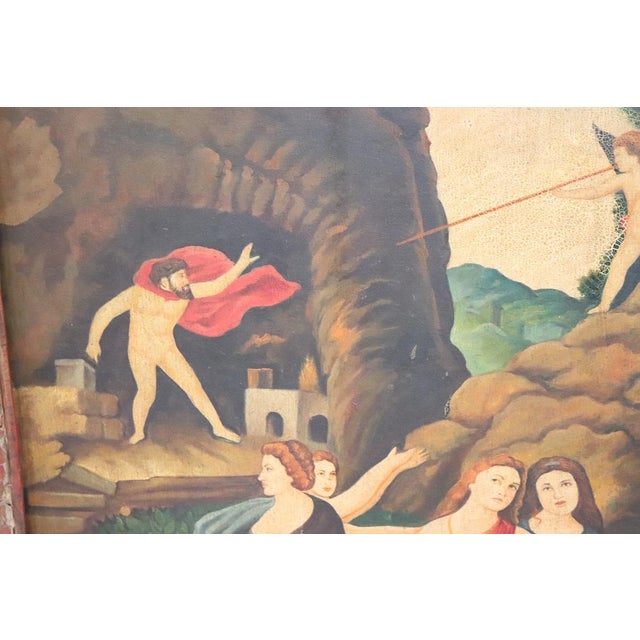 Mythological Scene, Large Oil Painting on Canvas, 20th Century, Framed For Sale - Image 3 of 18