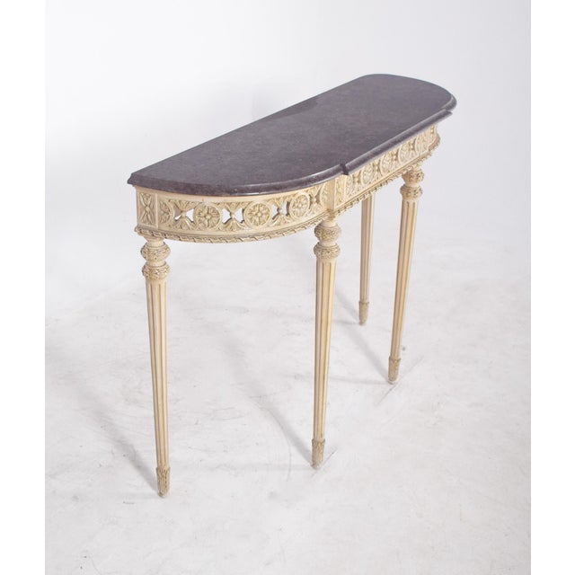 Wood French Credenza with Marble Top For Sale - Image 7 of 9