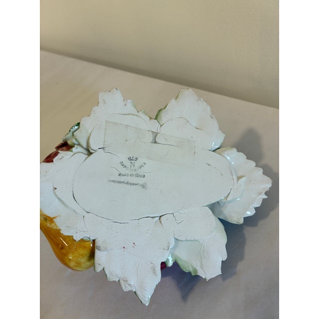 Green Vintage Italian Capodimonte Porcelain Fruit Taper Candle Holder For Sale - Image 8 of 12