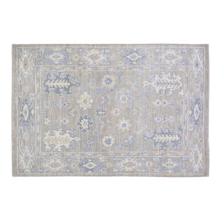 Turkish Oushak Hand Knotted Wool Rug, 4'x6'1" For Sale
