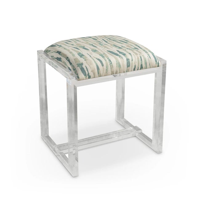 Glencoe Wilcrest Moss Lucite Bench For Sale - Image 9 of 9