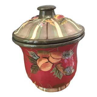 2000s Tracy Porter Cookie Jar or Canister With Lid in the Octavia Hill Garden Collection For Sale