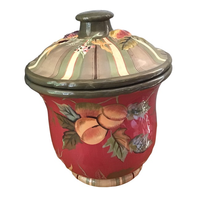 2000s Tracy Porter Cookie Jar or Canister With Lid in the Octavia Hill Garden Collection For Sale