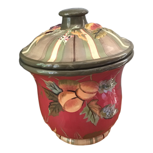 2000s Tracy Porter Cookie Jar or Canister With Lid in the Octavia Hill Garden Collection