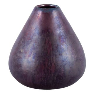 Danish Ceramic Vase with Shiny Glaze from Søren Kongstrand, 1920 For Sale