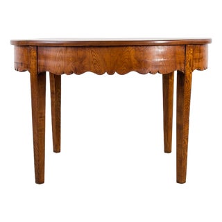 Antique Biedermeier Elm Dining Table, 1800s For Sale