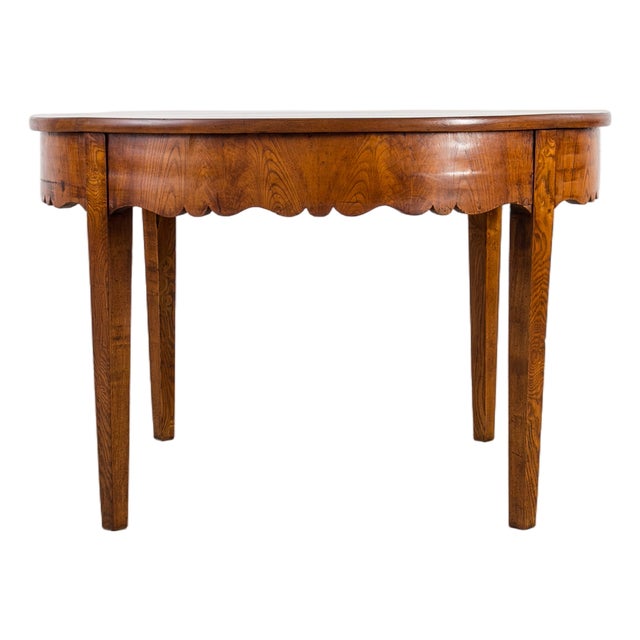 Antique Biedermeier Elm Dining Table, 1800s For Sale