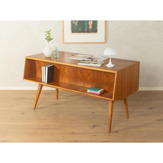 Wood Mid-Century Modern Desk in Solid Wood, 1950s For Sale - Image 7 of 13
