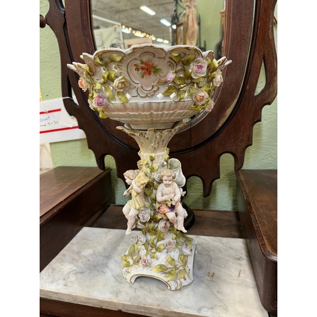 White Antique German Von Schierholz Porcelain Figurine Centerpiece For Sale - Image 8 of 11