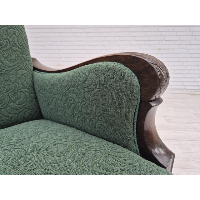 Mid-Century Modern 3-Seater Sofa in Green Furniture Blend Wool and Beech, 1950s For Sale - Image 3 of 18
