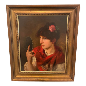 Late 19th Century American Munich School Portrait of a Woman by Richard Creifelds