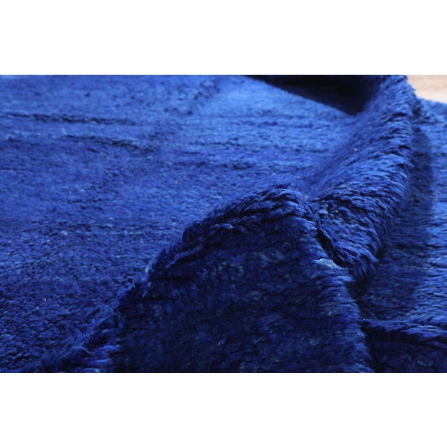 Vintage Blue Beni Mrirt Moroccan Rug - 06'01 X 09'03 For Sale In Dallas - Image 6 of 10