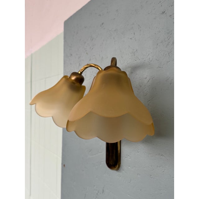 Vintage Italian Metal and Glass Wall Lamp, 1970s For Sale - Image 9 of 12