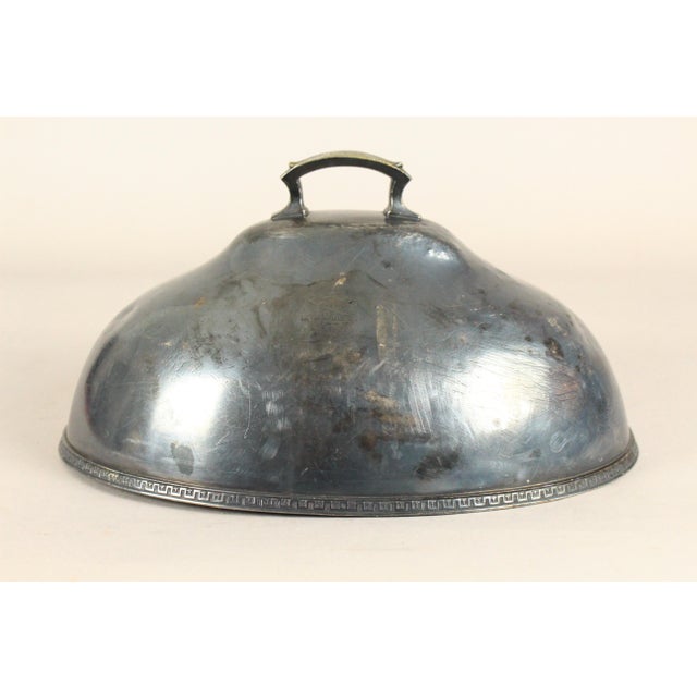 1930s 1930's Michigan Yacht Club Meat Turkey Serving Dome Cover, Silver Soldered For Sale - Image 5 of 15