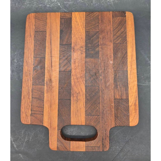 Mid 20th Century Danish Staved Teak Wood Charcuterie & Cheese Board For Sale - Image 10 of 11