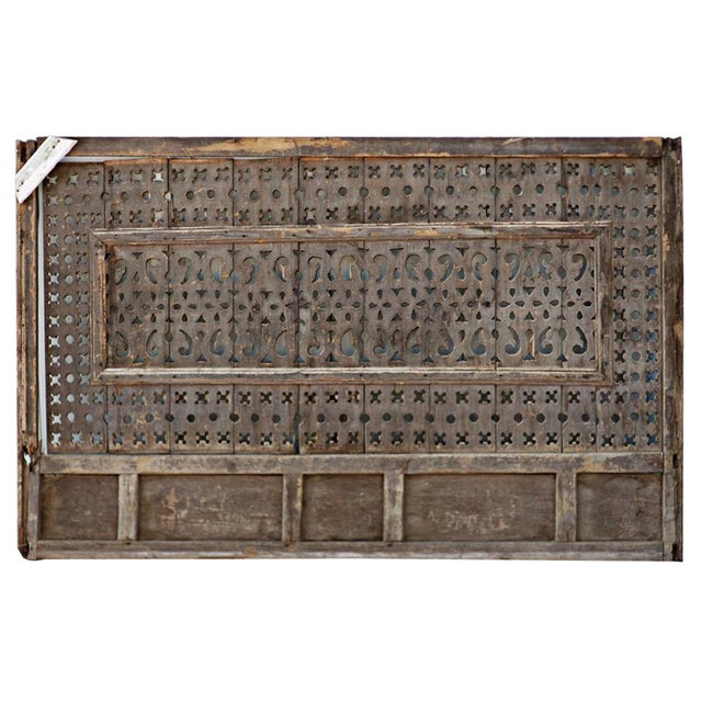 Large Vintage Egyptian Window Screen. Intricately carved lattice work. Originally used to cover the windows in Egyptian...