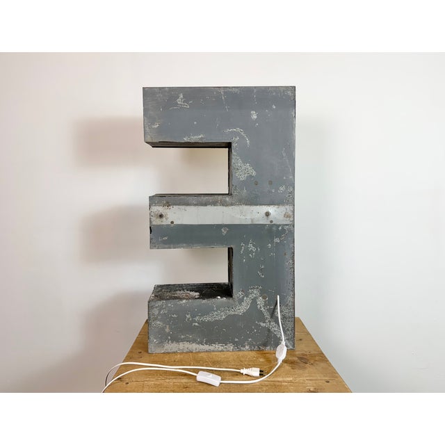 Large Vintage Illuminated Advertising Letter E, 1960s For Sale - Image 12 of 16
