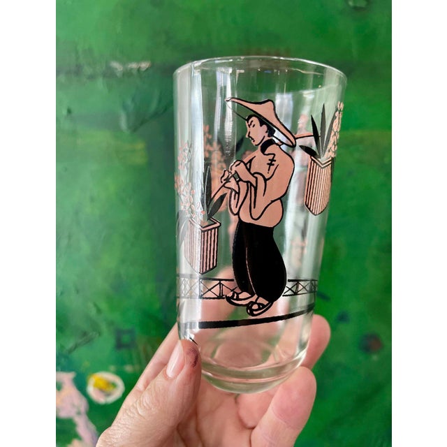 Early 20th Century Chinoiserie Barware Drinking Glasses - Set of Five (5) For Sale - Image 4 of 5