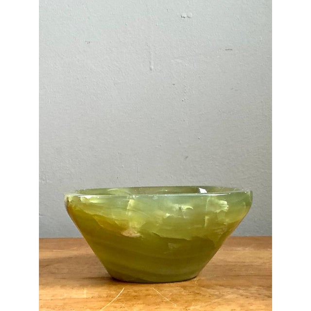 Gemstone Vintage Green Onyx Bowl For Sale - Image 7 of 13