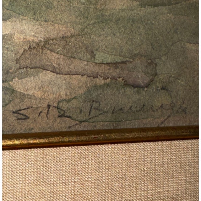 1900 - 1909 Early 20th Century French Watercolor Brittany Landscape "La Promenade Larmor 5" – Framed With Tru Vue Conservation Glass For Sale - Image 5 of 10