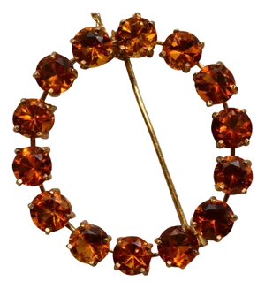 The Kellow: Contemporary Citrine Circle Pendant/Brooch Combination set in 14K Yellow Gold