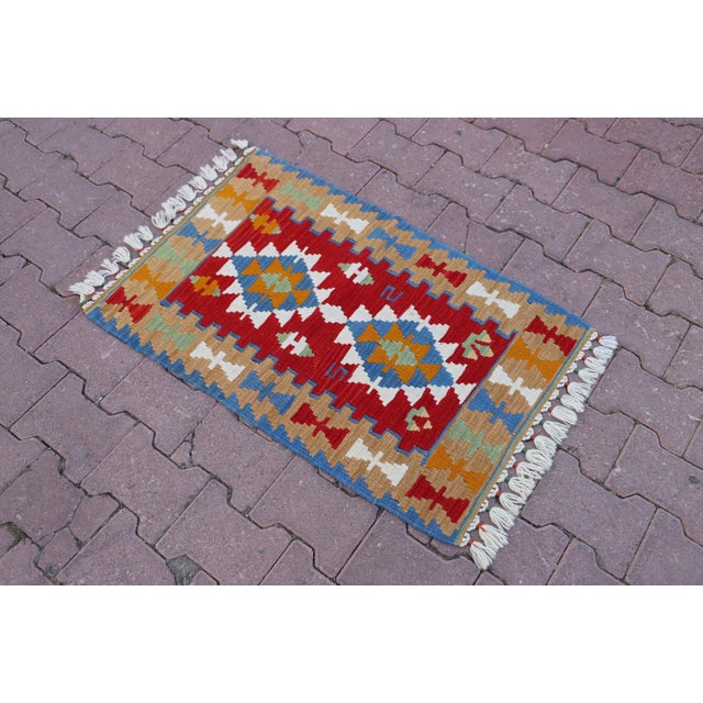 Size: 2 x 3.1 ft ( 60 x 94 cm) 23 x 37 inches Color: Organic Natural Dye ( Red,Blue,Beige,Yellow ) Material: 100% Hand...