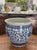 Beautiful vintage Chinese blue and white porcelain fishbowl planter or jardinière featuring an intricate allover floral...