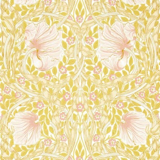 Morris & Co Pimpernel Wallpaper in Sunflower/Pink For Sale