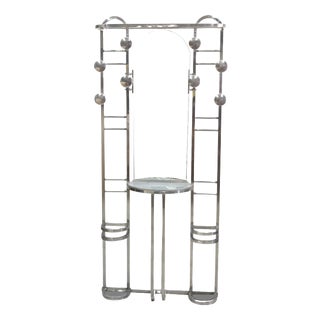 French Art Deco Coat Stand in Chromed Brass, 1930s For Sale