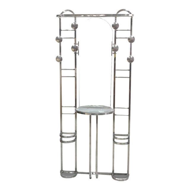 French Art Deco Coat Stand in Chromed Brass, 1930s For Sale