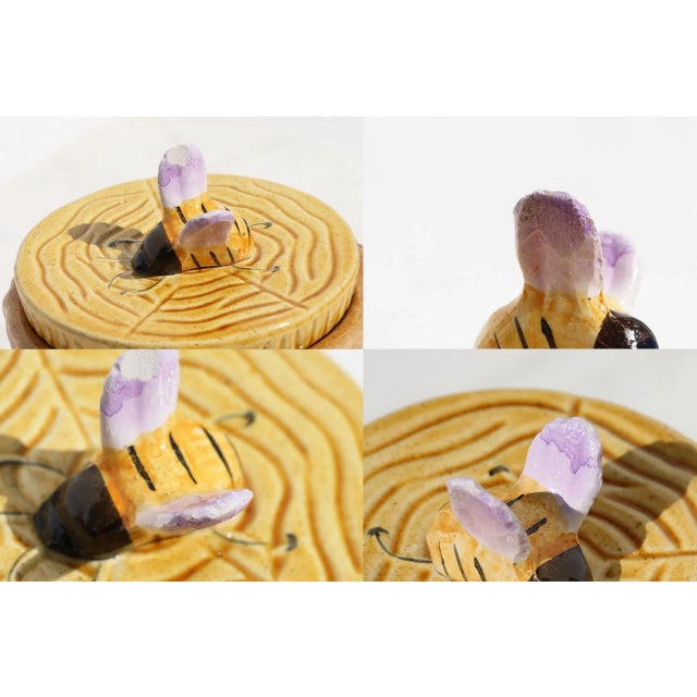 1950s Portuguese Palissy Ware Faux Bois Honey Pot For Sale - Image 9 of 13