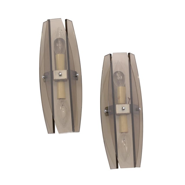 Vintage Fontana Arte Style Sconces - Pair For Sale - Image 12 of 12
