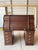 Antique-Style Roll Top Desk | Solid Wood Dark Oak Brown Curved Tambour Front For Sale - Image 6 of 7