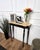 Mid-Century Italian Wood Brass Wall Console Table with Marble Top, 1950s For Sale - Image 4 of 10
