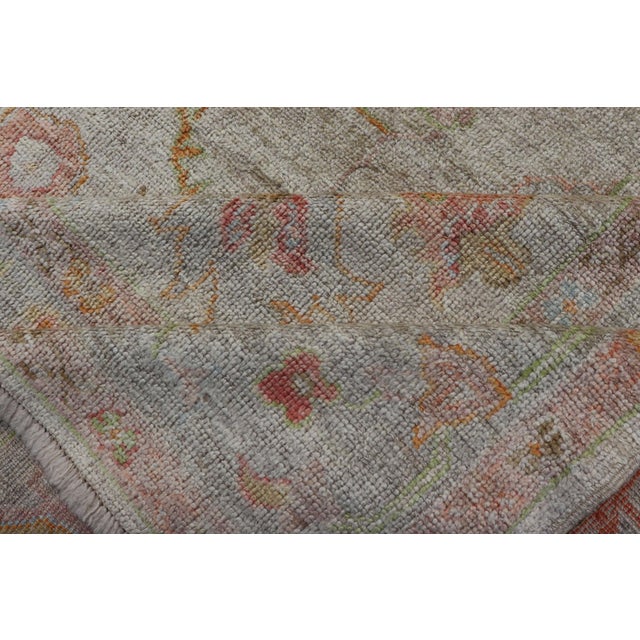 Elegant Angora Turkish Oushak Rug in Soft Pastel Shades by Keivan Woven Arts 9'3 X 12'3 For Sale - Image 11 of 12