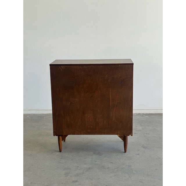 Brown 1960s Minimal Highboy Dresser For Sale - Image 8 of 9