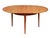 1960s dining table with a round tabletop. Veneered in cherry wood. Extendable to a maximum length of 160cm; the tabletop...