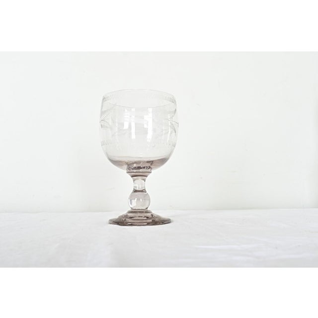 Glass French 19th Century Etched Glass Chalice For Sale - Image 7 of 11