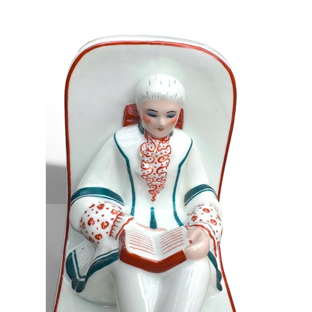 Ceramic Art Deco Ceramic Bookends by Henri Delcourt for Desvres, Boulogne-Sur-Mer, France, 1930s, Set of 2 For Sale - Image 7 of 10