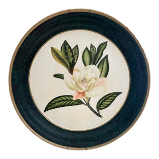 Vintage Habitat International Hand Painted Botanical Wall Trays-Pair For Sale