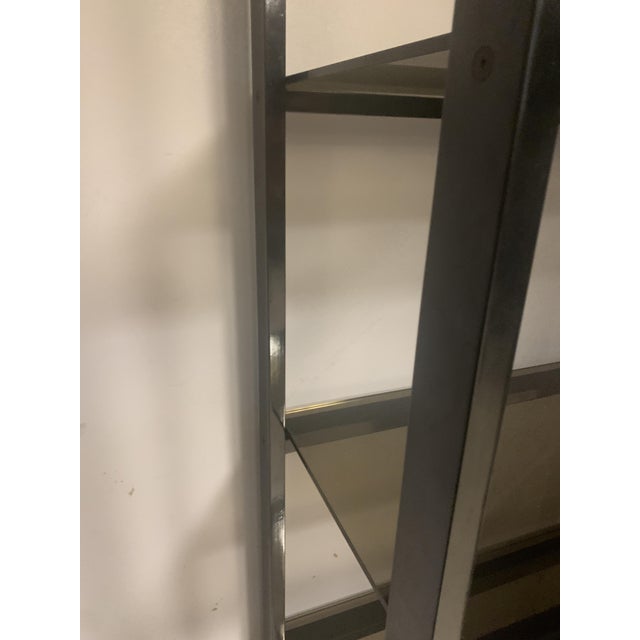 Chrome-Plated Metal and Opaque Glass Shelf, 20th Century For Sale - Image 4 of 10