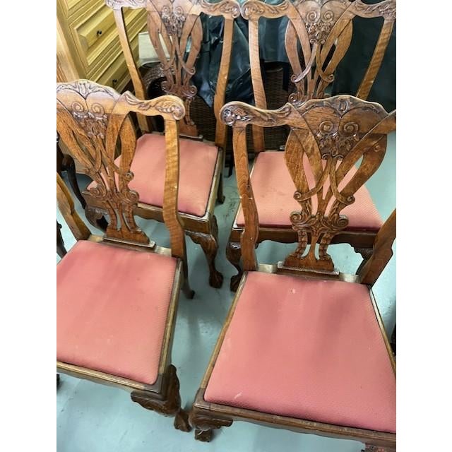 Late 1700s Irish Hand Carved Walnut Chippendale Side Chairs Set of 10 For Sale In Boston - Image 6 of 16