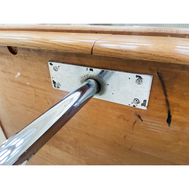 1970s Italian Ash & Nickel Desk For Sale - Image 13 of 16