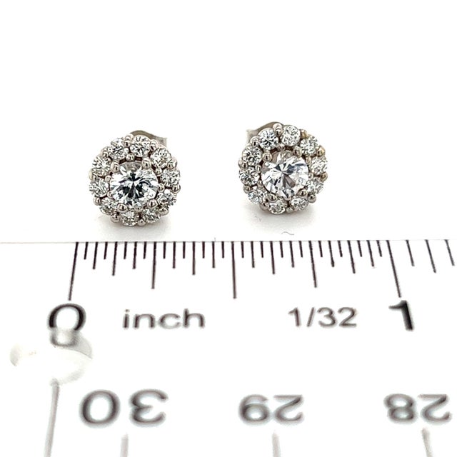 Natural Sapphire Diamond Earrings 14k Gold 1.25 TCW Certified For Sale - Image 11 of 11
