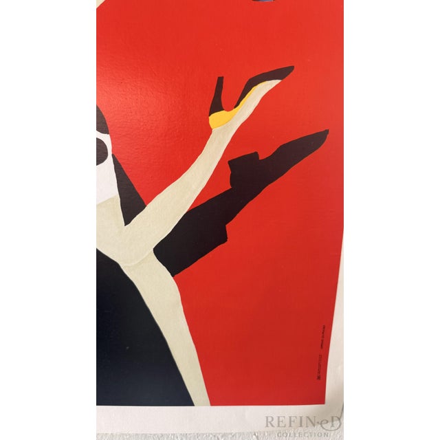 Mid-Century Modern Vintage Bernard Villemot “Bally” French Advertising Poster, Circa 1960s–70s, Linen Backed For Sale - Image 3 of 8